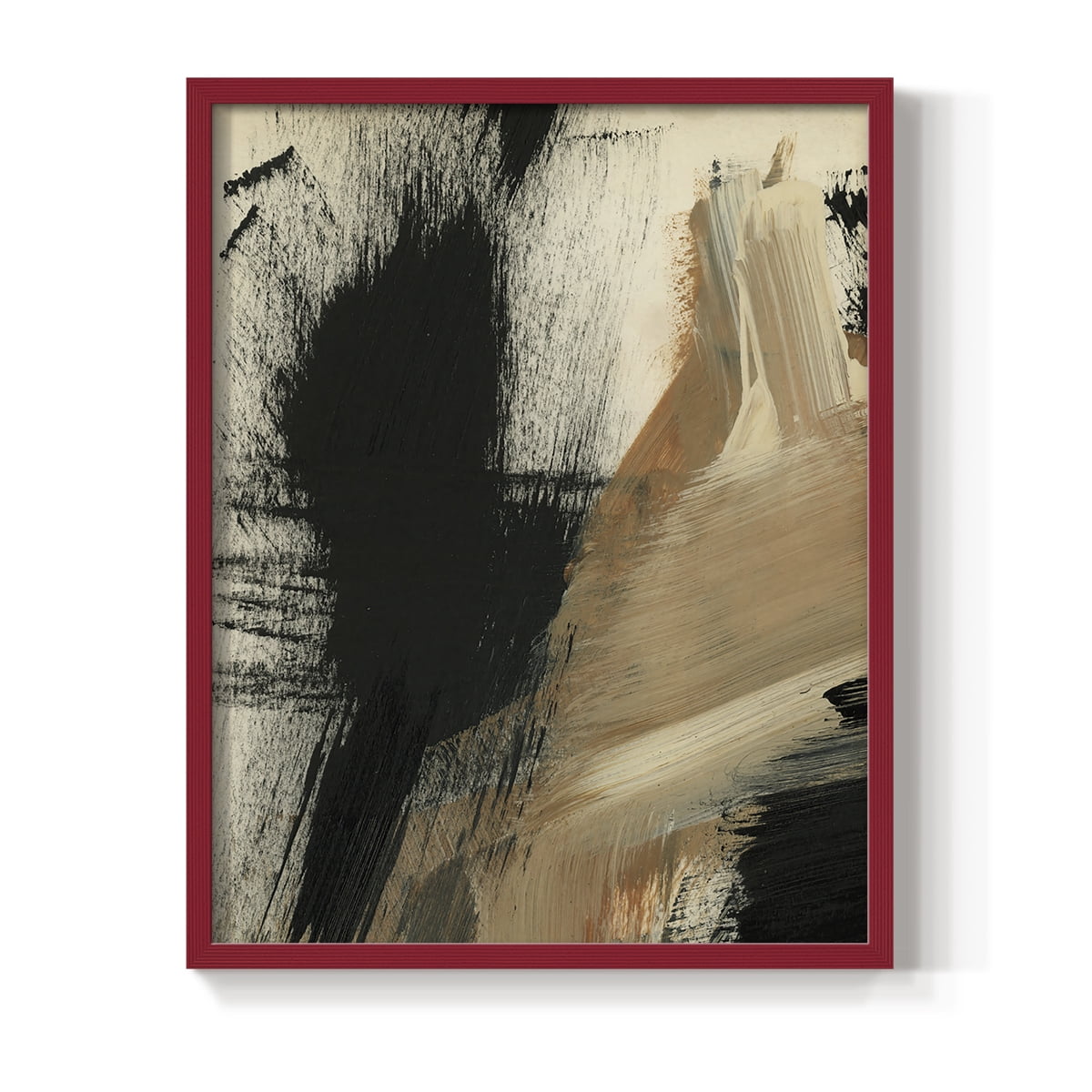 Baked Paintstrokes I Framed Print in Red Solid Wood Framed Print No Nail Hanging
