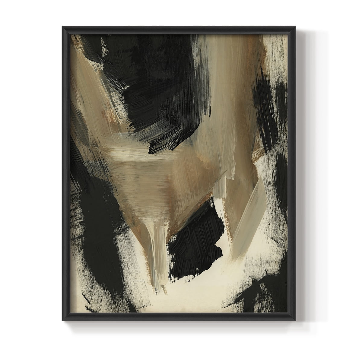 Baked Paintstrokes II Framed Print in Black Solid Wood Framed Print No Nail Hanging