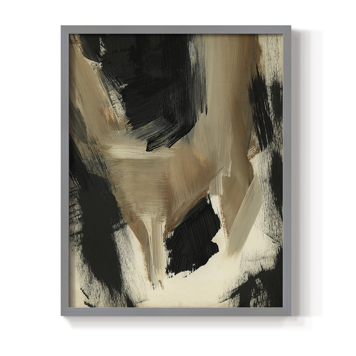 Baked Paintstrokes II Framed Print in Gray Solid Wood Framed Print No Nail Hanging