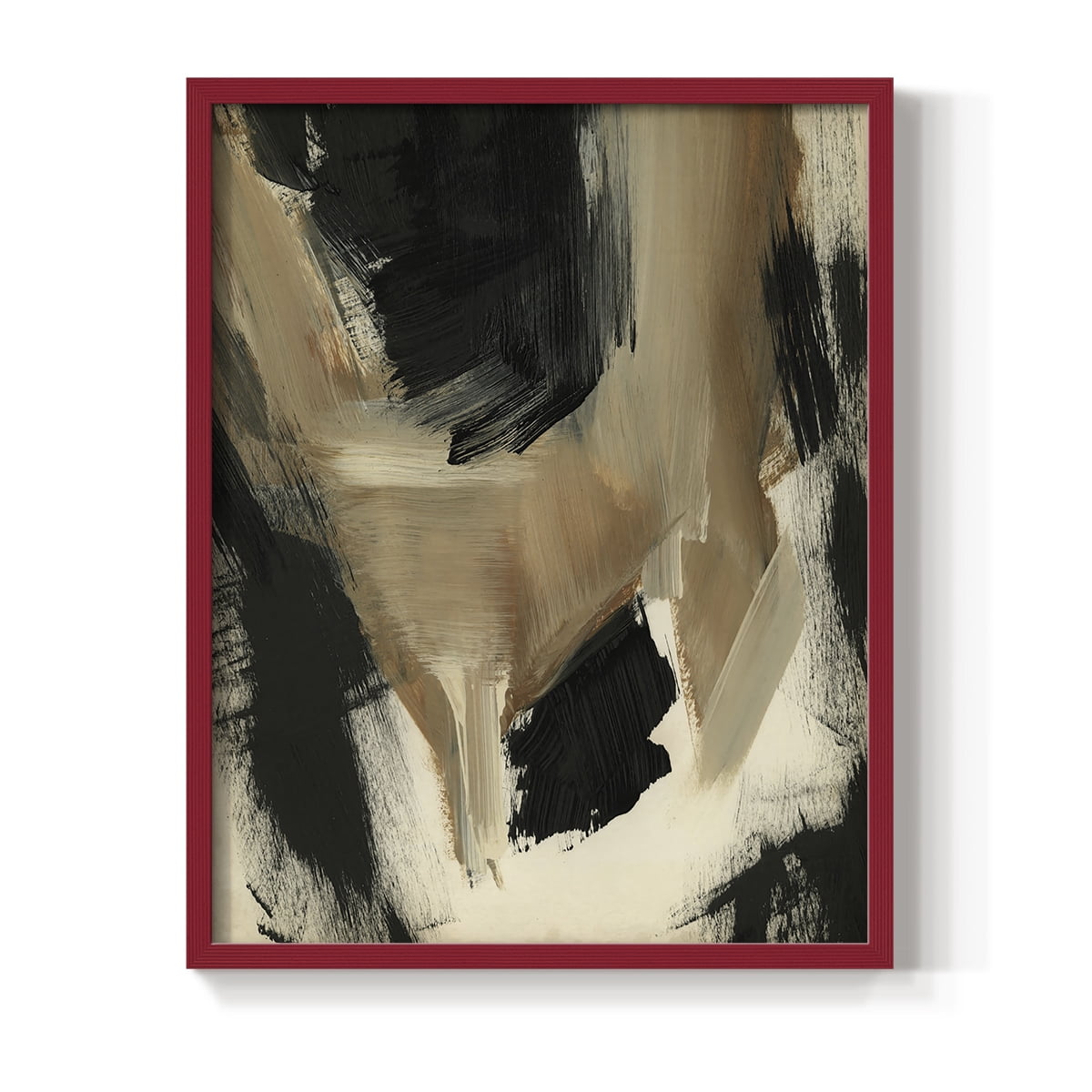 Baked Paintstrokes II Framed Print in Red Solid Wood Framed Print No Nail Hanging