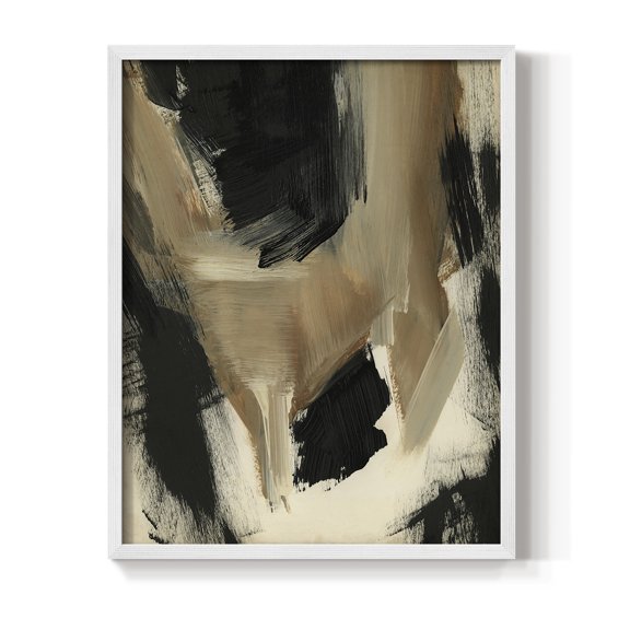 Baked Paintstrokes II Framed Print in White Solid Wood Framed Print No Nail Hanging
