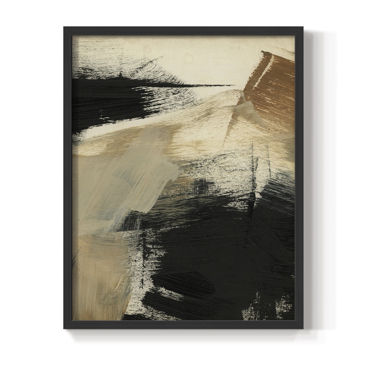 Baked Paintstrokes III Framed Print in Black Solid Wood Framed Print No Nail Hanging