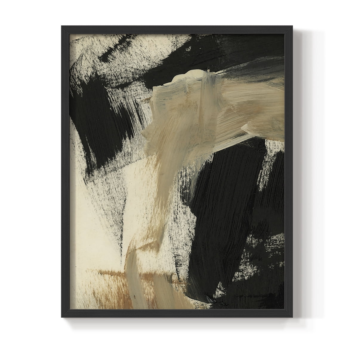 Baked Paintstrokes IV Framed Print in Black Solid Wood Framed Print No Nail Hanging