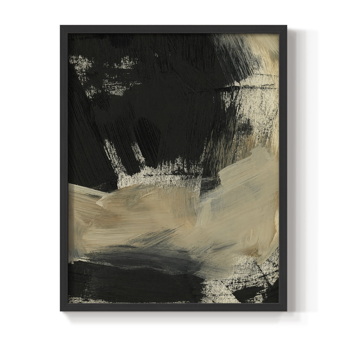 Baked Paintstrokes VI Framed Print in Black Solid Wood Framed Print No Nail Hanging