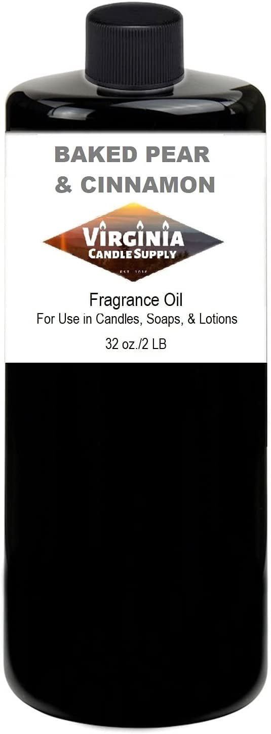 Baked Pear & Cinnamon Fragrance Oil 32 oz Bottle for Candle Making, Soap Making, Tart Making, Room Sprays, Lotions, Car Fresheners, Slime, Bath Bombs, Warmers
