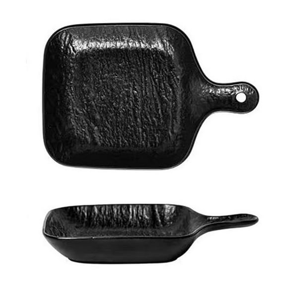 Baked Rice Plate Household Microwave Oven Baking Plate Breakfast Plate Creative Western Food Plate Oven Special Ceramic Tableware Handle Plate