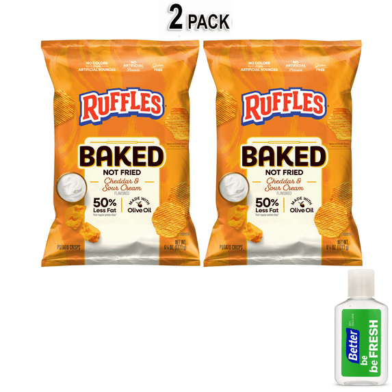 Baked Ruffles 50% Less Fat Cheddar & Sour Cream Potato Chips, 6.25 oz