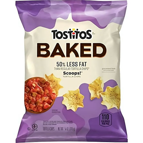 Tostitos Baked Scoops Tortilla Chips Single Serve Bags, .875 Oz, 12 Pack