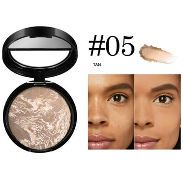 Baked Setting Powder Brighten Color Correcting Powder Foundation Natural Smooth Lightweight Oil-Control Pressed Foundation