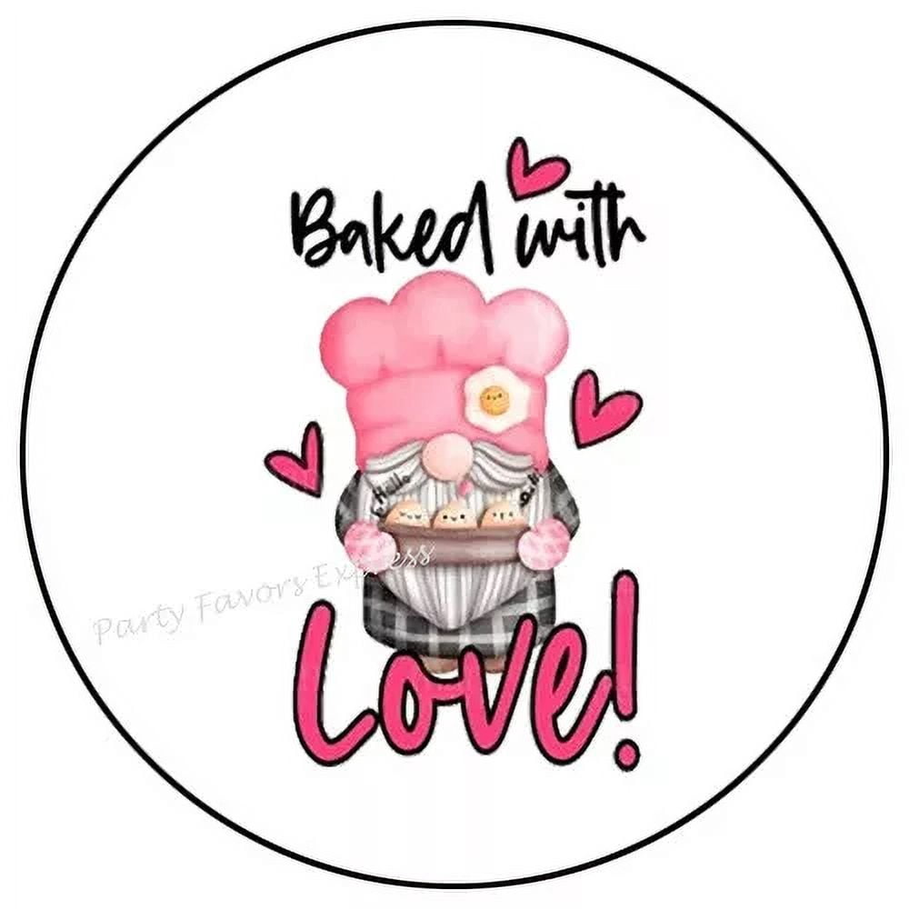 Baked With Love Gnome Sticker Party Favors Sticker Envelope Seals ...