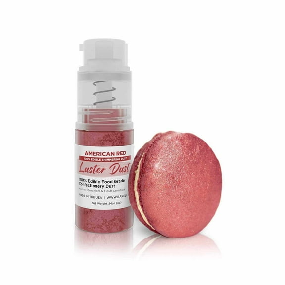 Bakell - American Red Luster Dust and Cake Paint - Fine Metallic Sheen, 4g Spray Pump