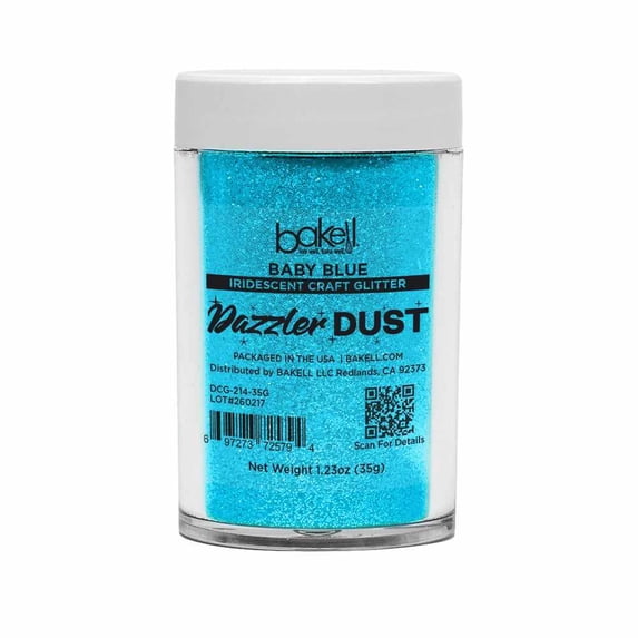 Bakell - Baby Blue Ultra Fine Iridescent Craft Glitter Dazzler Dust - 35g Jar