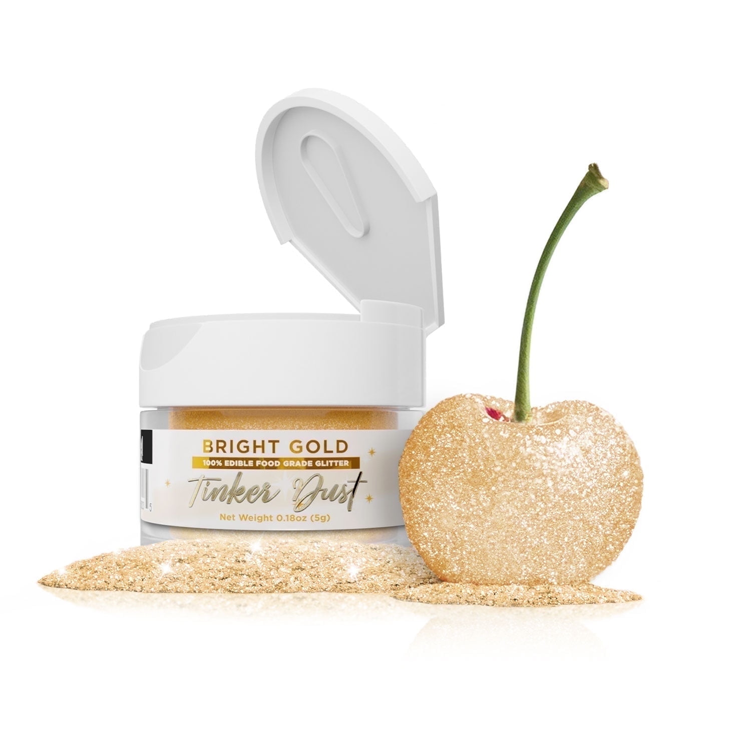 Bakell - Tinker Dust Bright Gold Edible Glitter - Vibrant Sparkle, 5g Jar