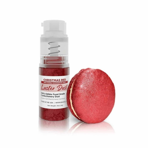 Bakell - Christmas Red Luster Dust and Cake Paint - Fine Metallic Sheen, 4g Spray Pump