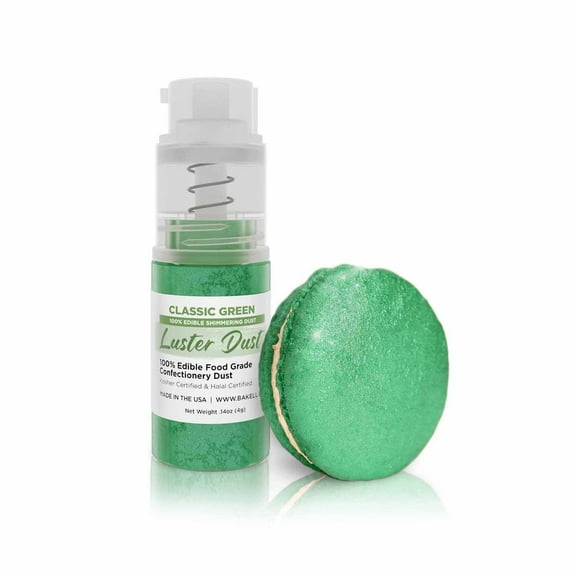Bakell - Classic Green Luster Dust and Cake Paint - Fine Metallic Sheen, 4g Spray Pump