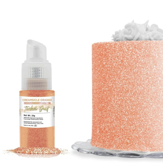 Bakell - Tinker Dust Creamsicle Orange Edible Glitter - Vibrant Sparkle, 25g Spray Pump