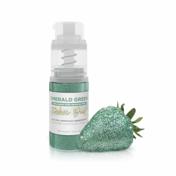 Bakell - Tinker Dust Emerald Green Edible Glitter - Vibrant Sparkle, 4g Spray Pump