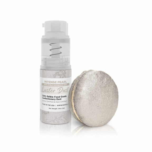 Bakell - Intense Pearl White Luster Dust and Cake Paint - Fine Metallic Sheen, 4g Spray Pump