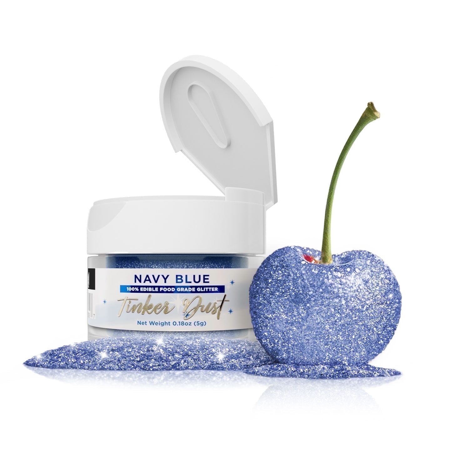 Bakell - Tinker Dust Navy Blue Edible Cake Glitter - Vibrant Sparkle, 5g Jar