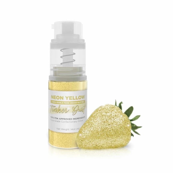 Bakell - Tinker Dust Neon Yellow Edible Glitter - Vibrant Sparkle, 4g Spray Pump