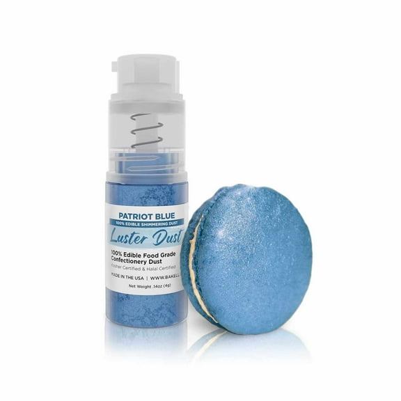 Bakell - Patriot Blue Luster Dust and Cake Paint - Fine Metallic Sheen, 4g Spray Pump