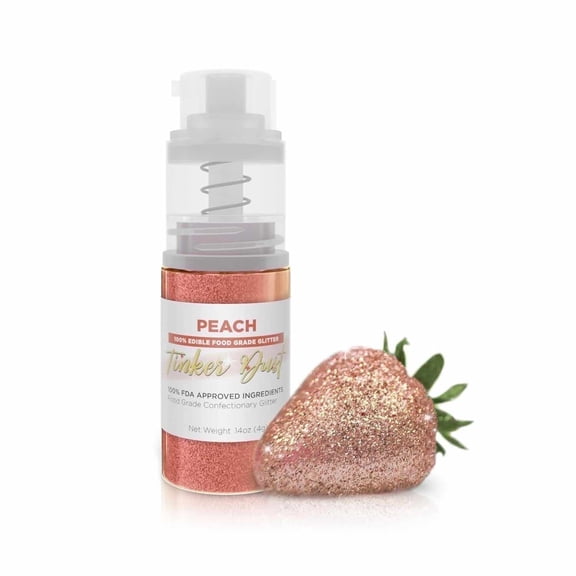 Bakell - Tinker Dust Peach Edible Glitter - Vibrant Sparkle, 4g Spray Pump