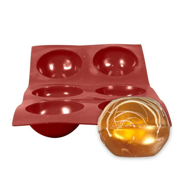 Bakell - Round Chocolate Bomb Silicone Mold (6x Wells) For Chocolate, Truffles and Candy!