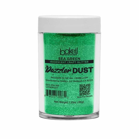 Bakell - Sea Green Ultra Fine Iridescent Craft Glitter Dazzler Dust - 35g Jar