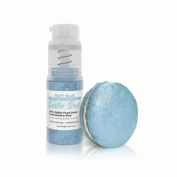 Bakell - Soft Blue Luster Dust and Cake Paint - Fine Metallic Sheen, 4g Spray Pump