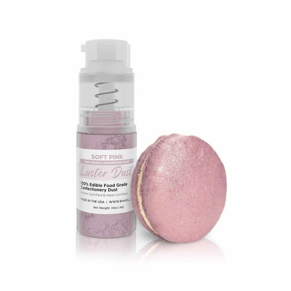 Bakell - Soft Pink Luster Dust and Cake Paint - Fine Metallic Sheen, 4g Spray Pump