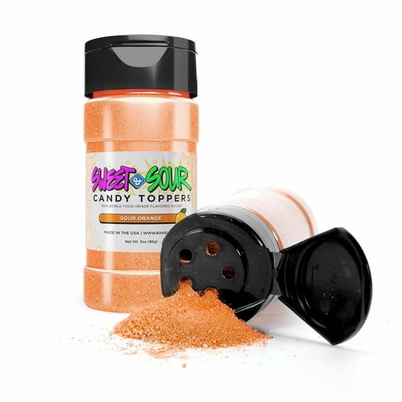 Bakell - Sour Orange Candy Powder Topper - Tangy Zest, 1x 85g Shaker Jar