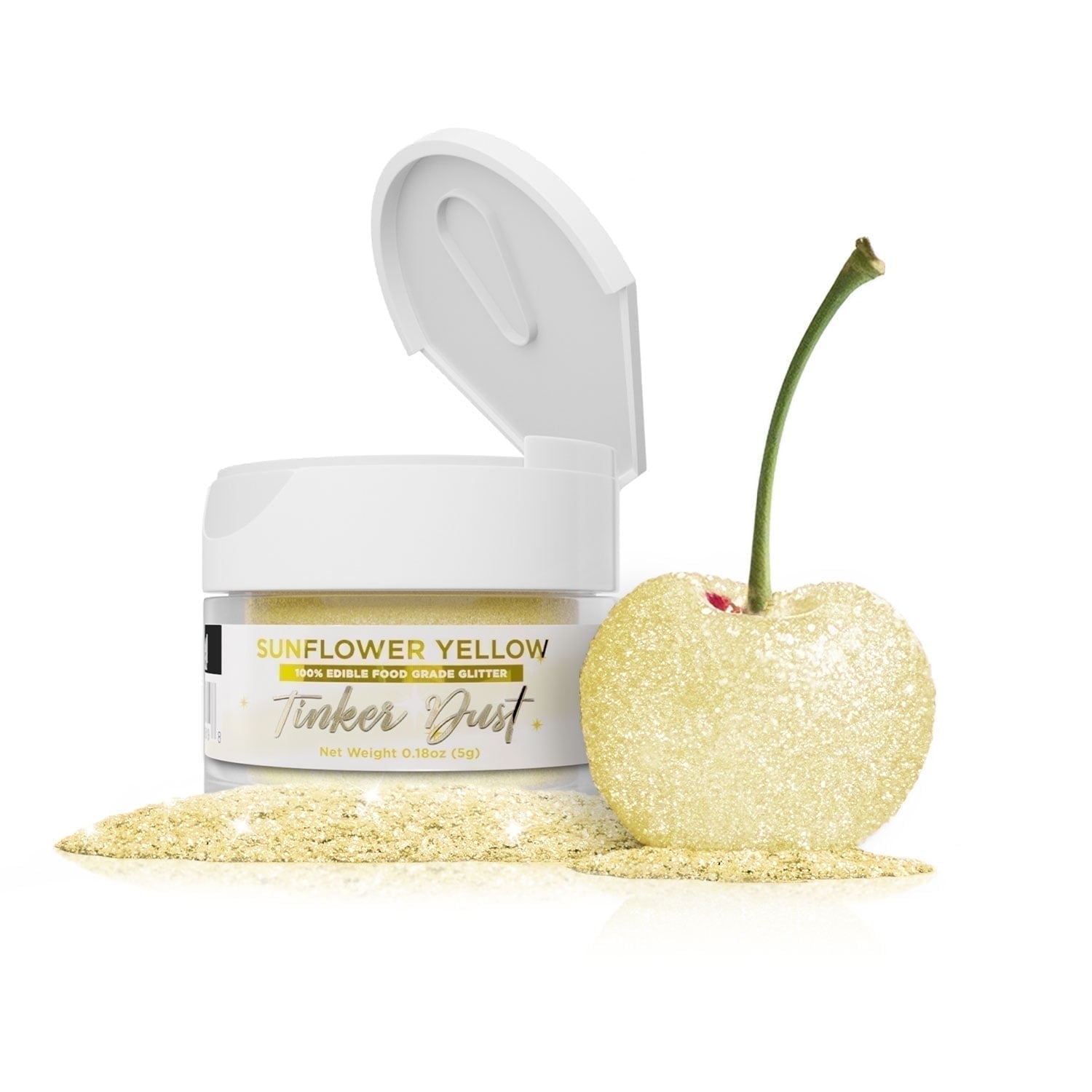 Bakell - Tinker Dust Sunflower Yellow Edible Glitter - Vibrant Sparkle, 5g Jar