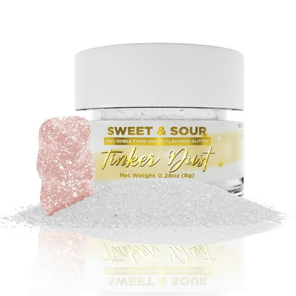 Bakell - Sweet and Sour Flavored Tinker Dust (8g, 1x Jar) Edible Glitter Dessert Toppings for Fruit, Candy and Cake