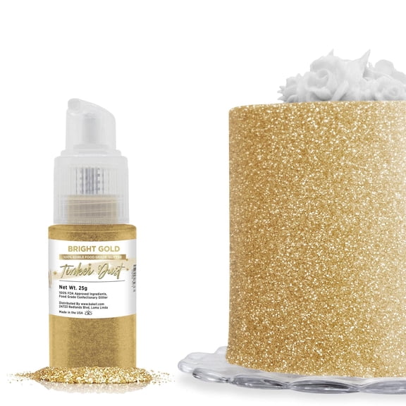 Bakell - Tinker Dust Bright Gold Edible Glitter - Vibrant Sparkle, 25g Spray Pump