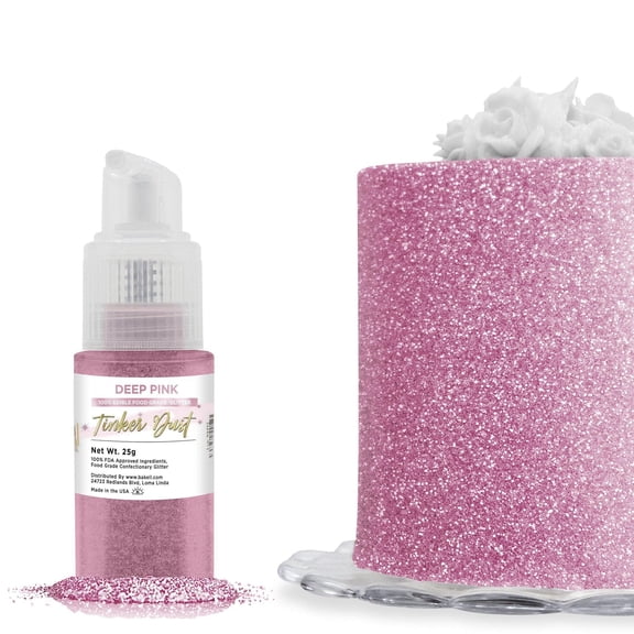 Bakell - Tinker Dust Deep Pink Edible Glitter - Vibrant Sparkle, 25g Spray Pump