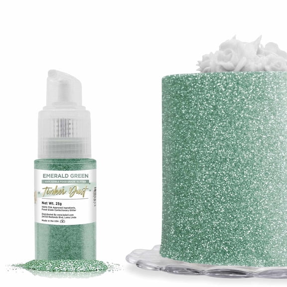 Bakell - Tinker Dust Emerald Green Edible Glitter - Vibrant Sparkle, 25g Spray Pump