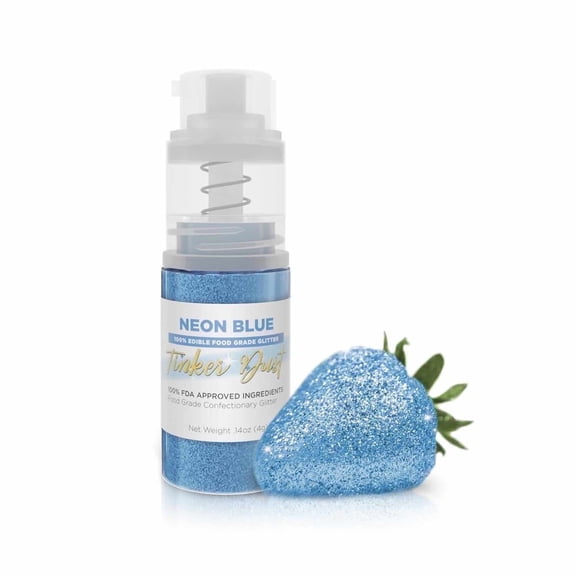 Bakell - Tinker Dust Neon Blue Edible Glitter - Vibrant Sparkle, 4g Spray Pump