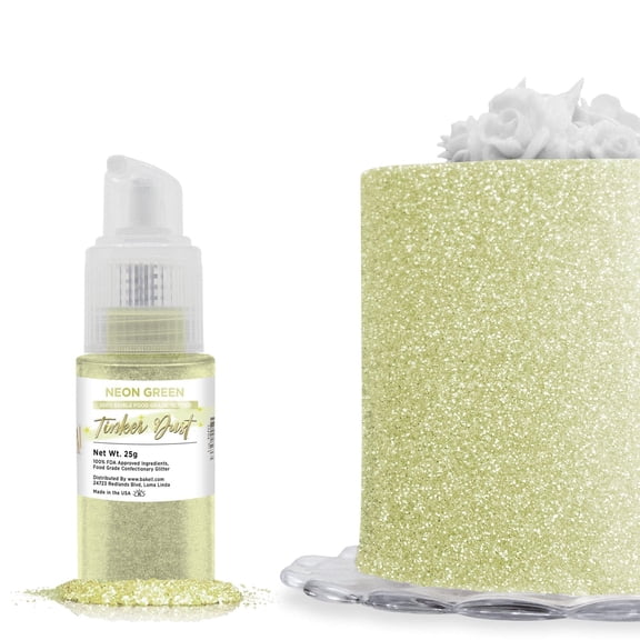 Bakell - Tinker Dust Neon Green Edible Glitter - Vibrant Sparkle, 25g Spray Pump
