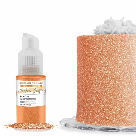 Bakell - Tinker Dust Pumpkin Orange Edible Glitter - Vibrant Sparkle, 25g Spray Pump