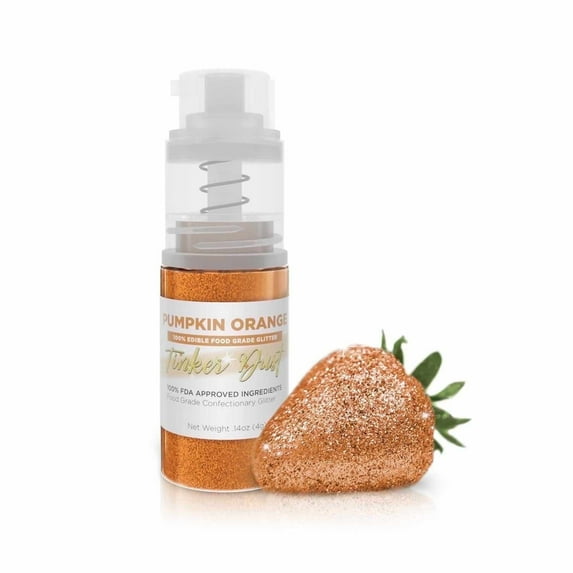 Bakell - Tinker Dust Pumpkin Orange Edible Glitter - Vibrant Sparkle, 4g Spray Pump