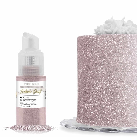 Bakell - Tinker Dust Rose Gold Edible Glitter - Vibrant Sparkle, 25g Spray Pump
