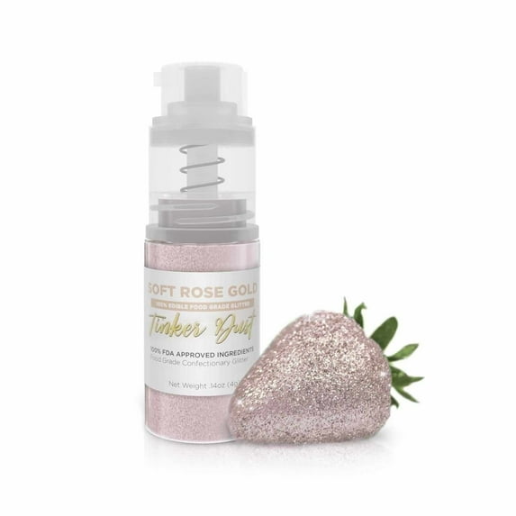 Bakell - Tinker Dust Soft Rose Gold Edible Glitter - Vibrant Sparkle, 4g Spray Pump