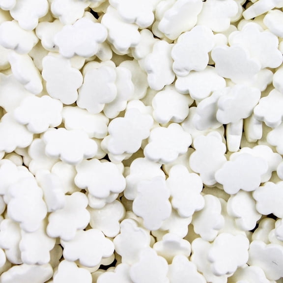 Krazy Sprinkles - Edible White Cloud Shapes - Bold Cake Decoration, 1/2 Cup