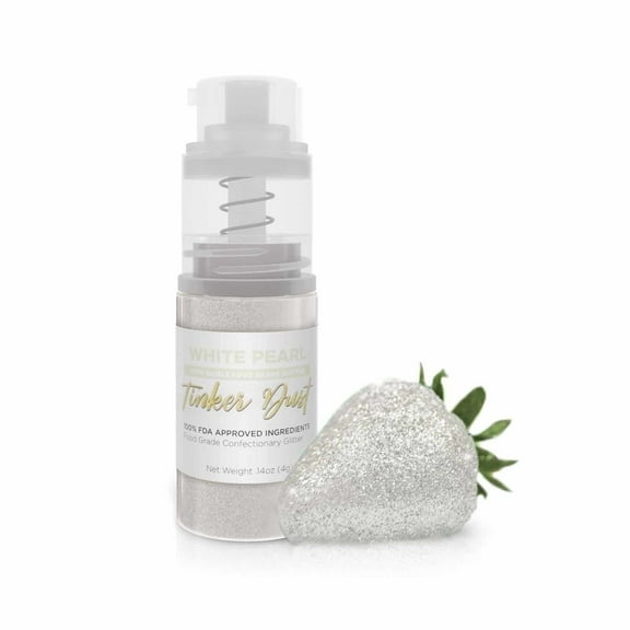 Bakell - Tinker Dust White Pearl Edible Glitter - Vibrant Sparkle, 4g Spray Pump