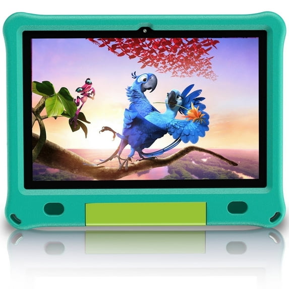 Android 14 Kids Tablet 10.1 inch with Case, 3GB RAM 64GB, IPS Touch Screen, Quad-Core,1280x800 | Wi-Fi6 | 6000mAh | Google Certified(Green)