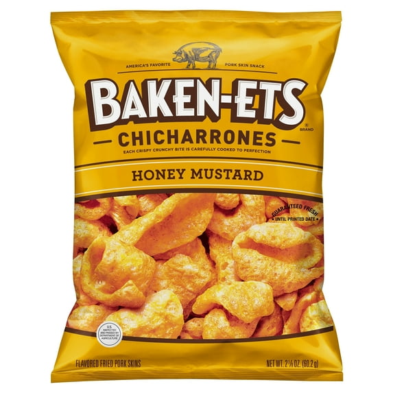 Baken-Ets Honey Mustard Chicharrones Flavored Fried Pork Skins, 2 1/8 oz