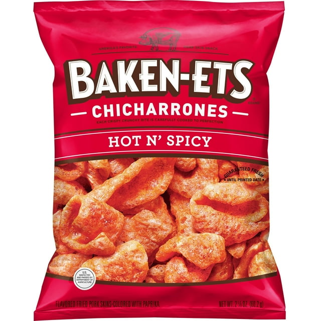 Hot 'N Spicy Flavored Fried Pork Skins Pork Rinds Snack Chips