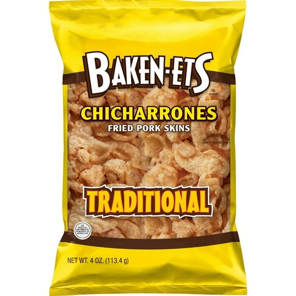Baken-Ets Traditional Chicharrones Fried Pork Skins, 4 oz