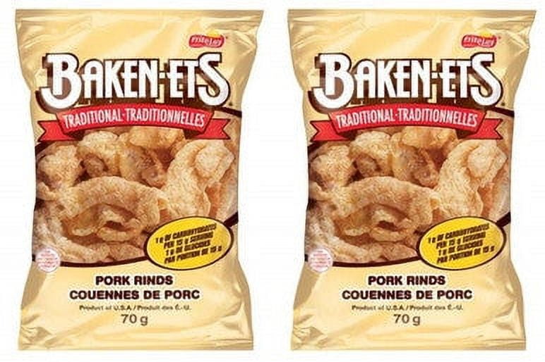 Bacon Flavoured Traditional Smoked Pork Rinds, (Pack of 2