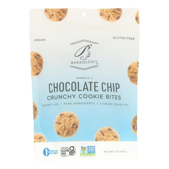 Bakeology Chocolate Cookie Bites - Dairy-Free, Gluten-Free, Kosher - 5 oz (Case of 8)